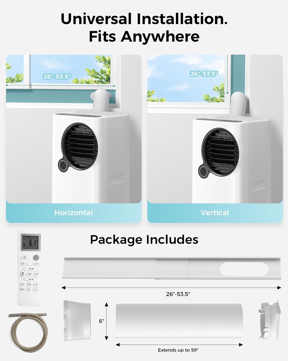 16,000 BTU Portable Air Conditioners for Large Rooms up to 750 Sq. Ft., 6-in-1 Smart Portable AC Unit with WiFi App, 50dB Quiet Sleep Mode, 24H Timer, Dehumidifier Fan for Bedroom, Living Room, Office