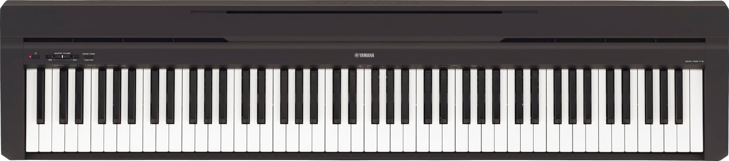 Yamaha 88-Key Weighted Portable Digital Piano Keyboard with Music Rest, Sustain Foot Switch, Built-in Speakers, USB Connectivity, Black (P45B)