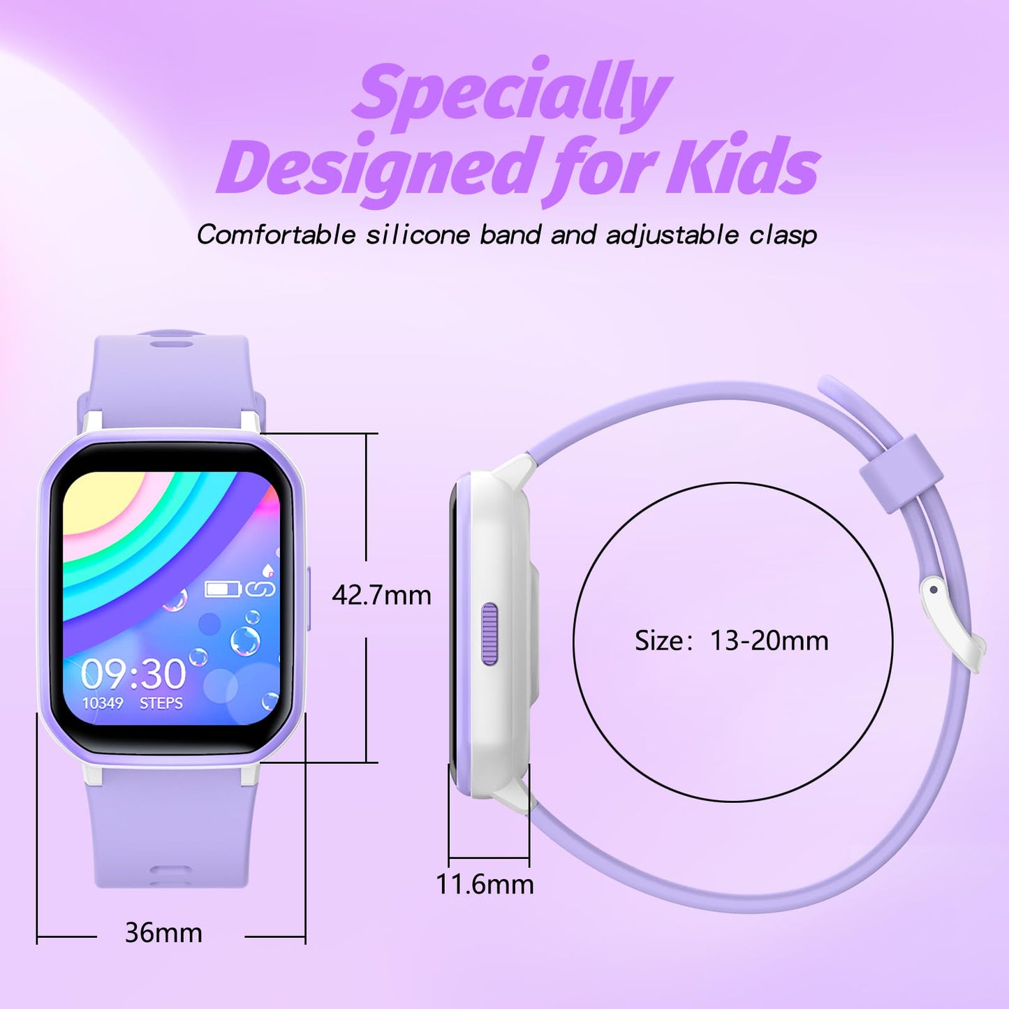 YOUSOKU Kids Smart Watch Girls Boys, Fitness Tracker for Kids, 1.5 Inch DIY Dial, 19 Sport Mode, Sleep Monitor, Pedometers, Heart Rate, IP68 Waterproof, Great Gift for Boys Girls Teens 6-14