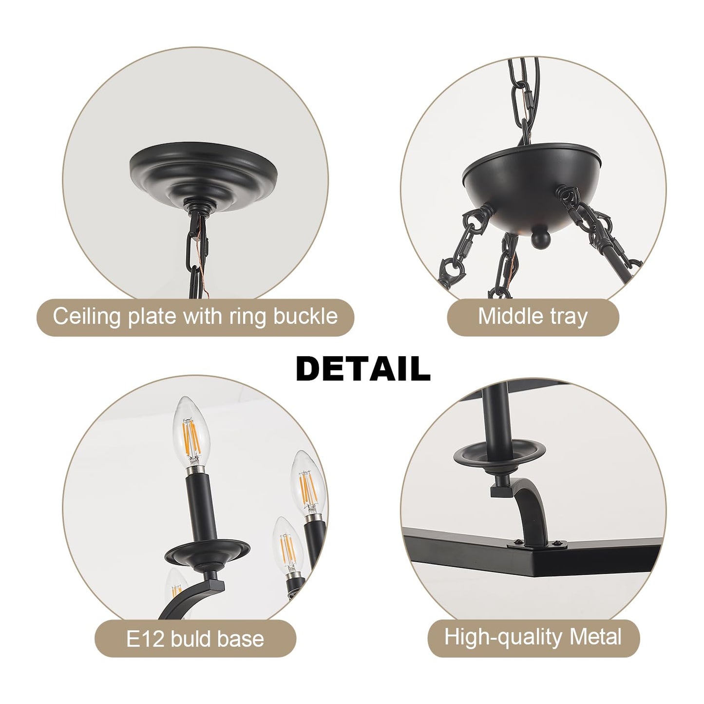 brfaixla 43'' Wagon Wheel Chandelier 12 Lights Industrial Black Metal Ceiling Pendant Chandelier Rustic Hanging Lights Adjustable for Kitchen, Living Room, Dining Room, Entryway, E12 Base