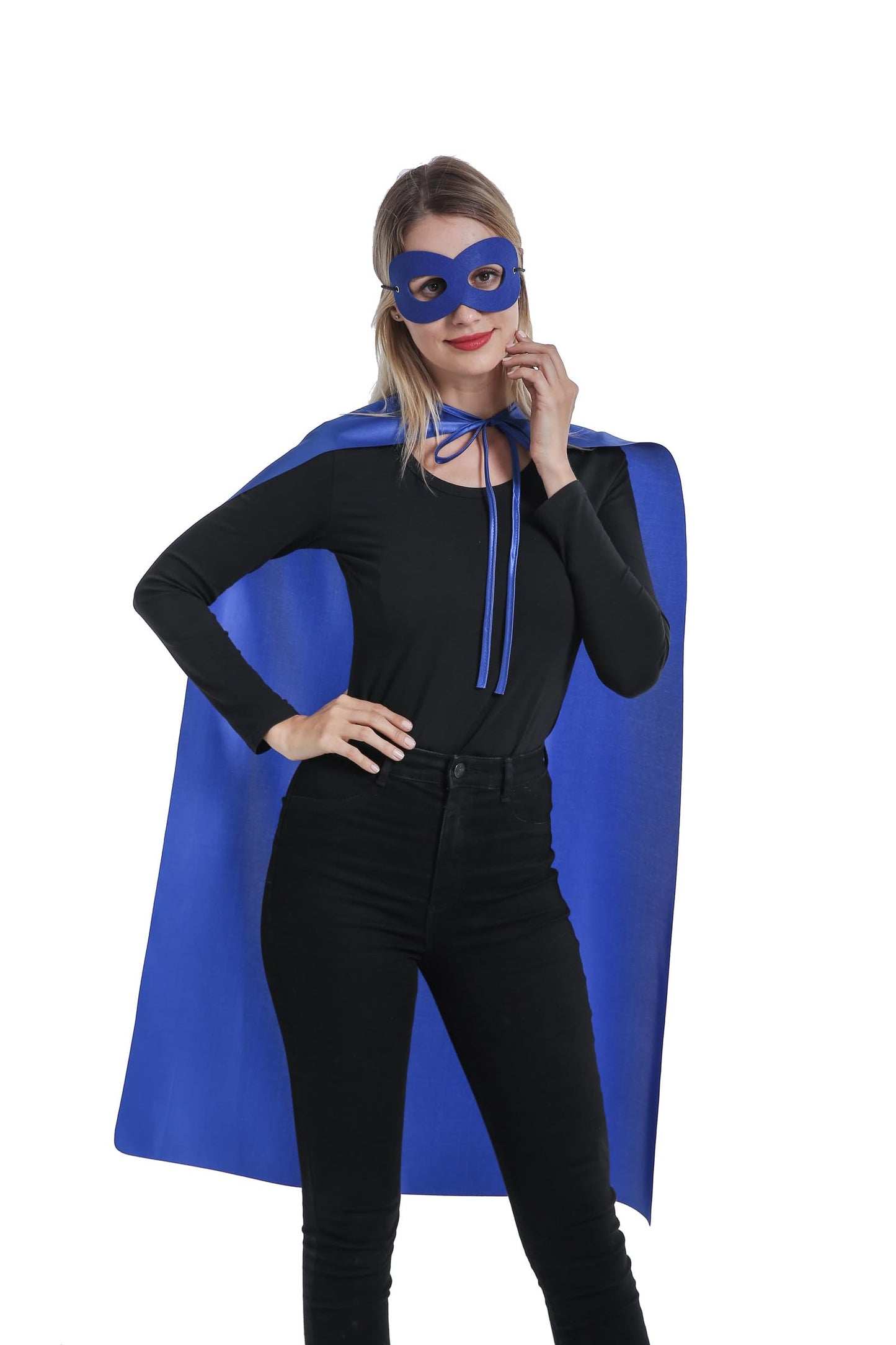 Kidsfere Superhero Capes and Masks for Teenagers Adults Men Women Team Building Dress Up Party Cape Halloween Costume 7 Pack (Blue)