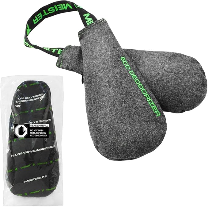 Meister Shoe & Glove Eco Deodorizer + Refill - Absorbents Stink, Powerful, Embossable - 1 Year Supply