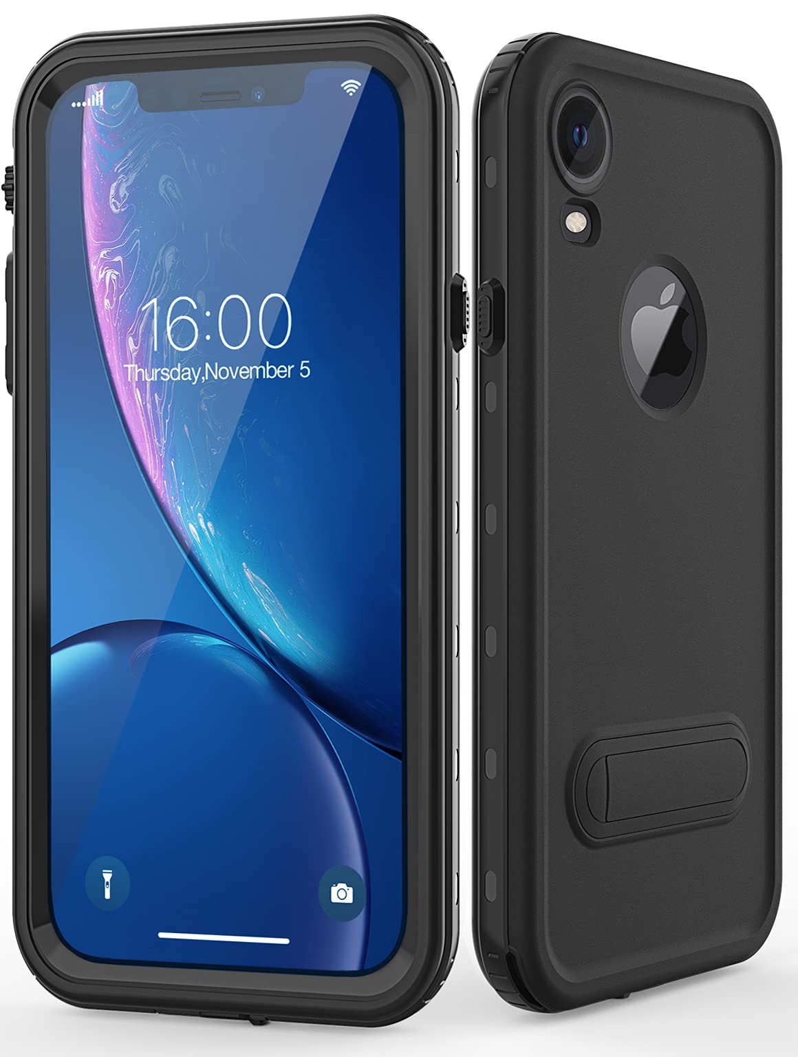 Diverbox For Iphone Xr Case Waterproof,Shockproof Dustproof Ip68 Full-Body Sturdy With Kickstand Case Built-In Screen Protector,