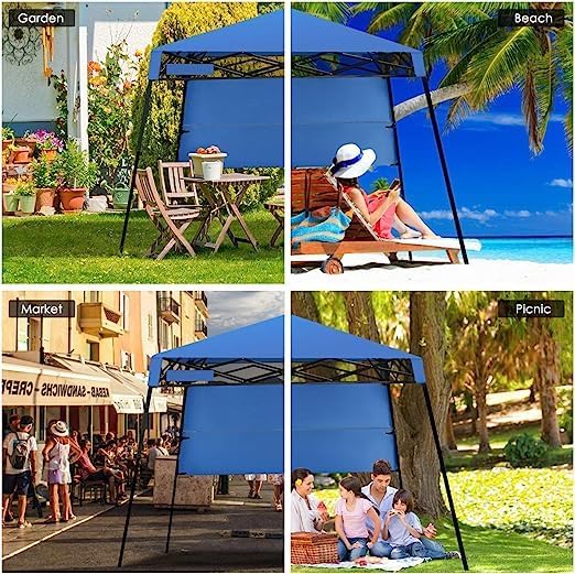 Fireflowery 7’ x 7’ Pop Up Canopy Tent, Portable Shelter Canopy w/Backpack, Outdoor Instant Canopy Tent, Lightweight & Com...