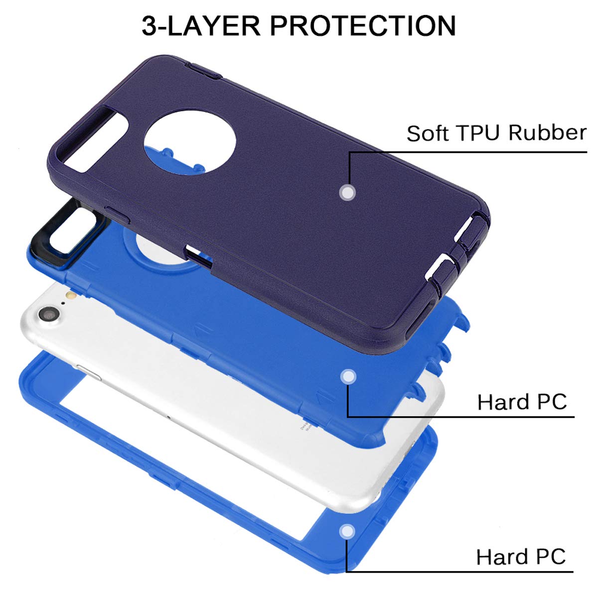 Maxcury For Iphone 6 Case, Iphone 6S Case For Men, Heavy Duty Shockproof Series Case For Iphone 6/6S (4.7)-V2 With Built-In Scre