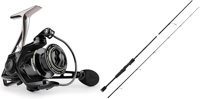 KastKing Megatron Spinning Reel, Size 5000 & KastKing Crixus Fishing Rods, Spinning Rod 6ft 6in-Medium - Fast-2pcs