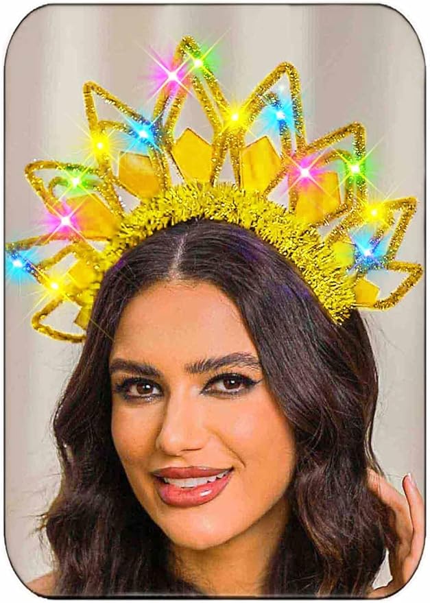 Zoestar St. Patrick's Day LED Headband Glow Rave Headbands Irish Party Light Up Crown Hair Accessories for Women