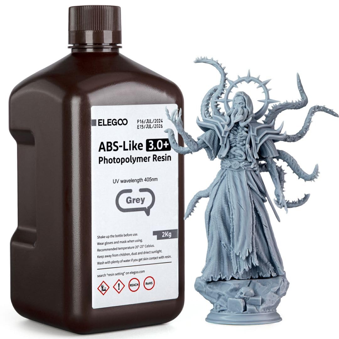 ELEGOO ABS-Like Resin 3.0+, Upgraded 3D Printer Photopolymer Resin, Higher Heat-Resistance Fast Curing High Precision Non-Brittl