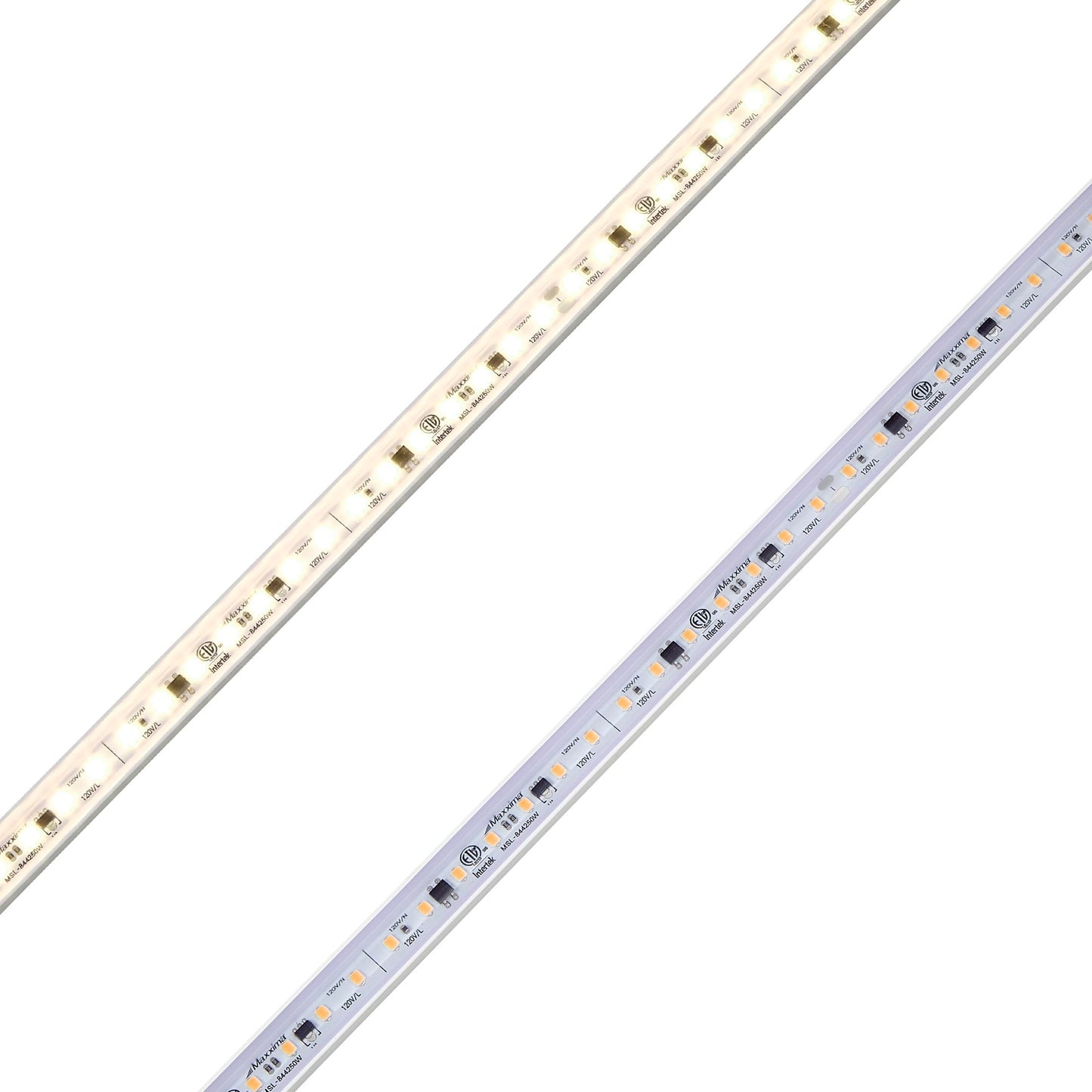 Maxxima 84 in. Hardwired LED Under Cabinet Strip Light, 3220 Lumens, 3000K Warm White, Kitchen and Living Room 120V White Cove Lighting, No Power Supply Needed