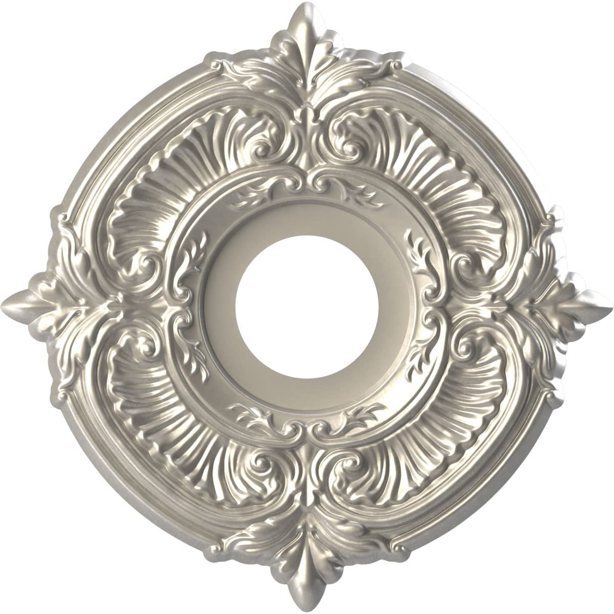 Ekena Millwork Cmp13Atbal Attica Thermoformed Pvc Ceiling Medallion (Fits Canopies Up To 5), 13Od X 3 1/2Id X 3/4P, Bright Coat