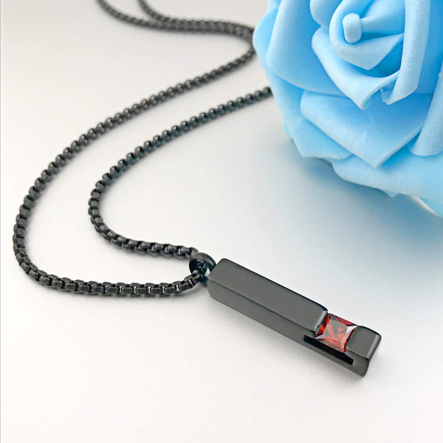 YOUFENG Urn Necklaces for Ashes Birthstone Cube Urns for Human Ashes Memorial Cremation Urn Locket Keepsake Ashes Jewelry (Janua