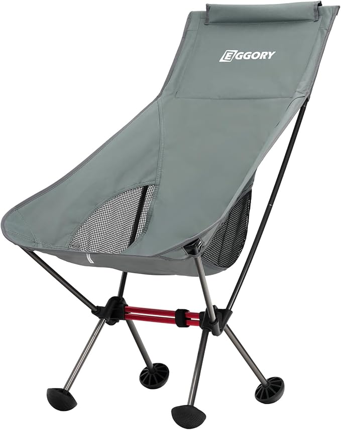 EGGORY Portable Outdoor Folding Chairs, Ultralight Folding Camping Chairs for Backpacking Hiking Travel with Storage Bag