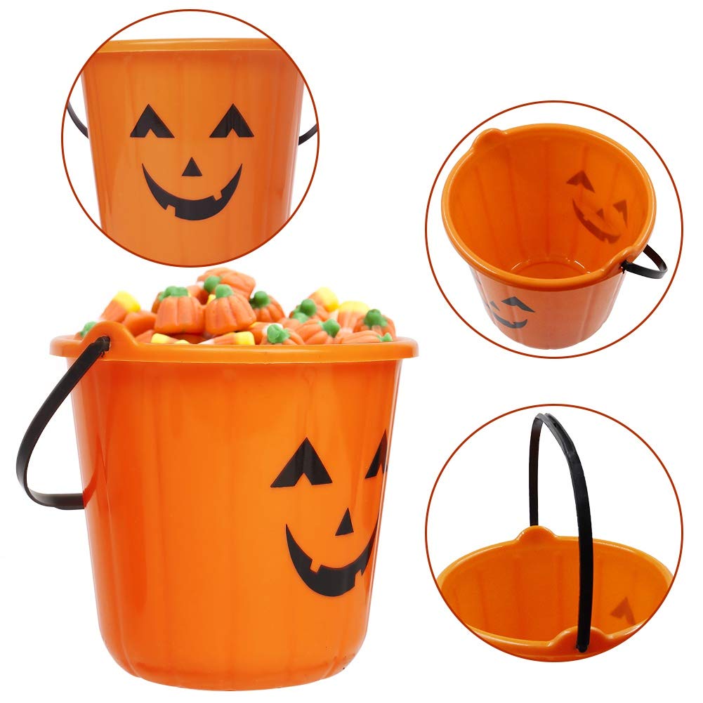 Zcaukya Halloween Trick Treat Candy Buckets, 6-Pack Plastic Pumpkin Pails