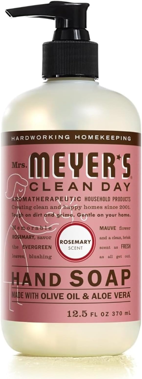 Mrs. MEYER'S CLEAN DAY Liquid Hand Soap Variety Pack 12.5 OZ Each, 3 Count (Geranium + Honeysuckle + Rosemary)