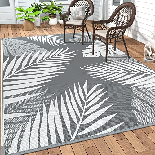 GENIMO Outdoor Rug 5' x 8' Waterproof for Patios Clearance, Reversible Plastic Straw Camping Carpet, Large Area Rugs Mats ...