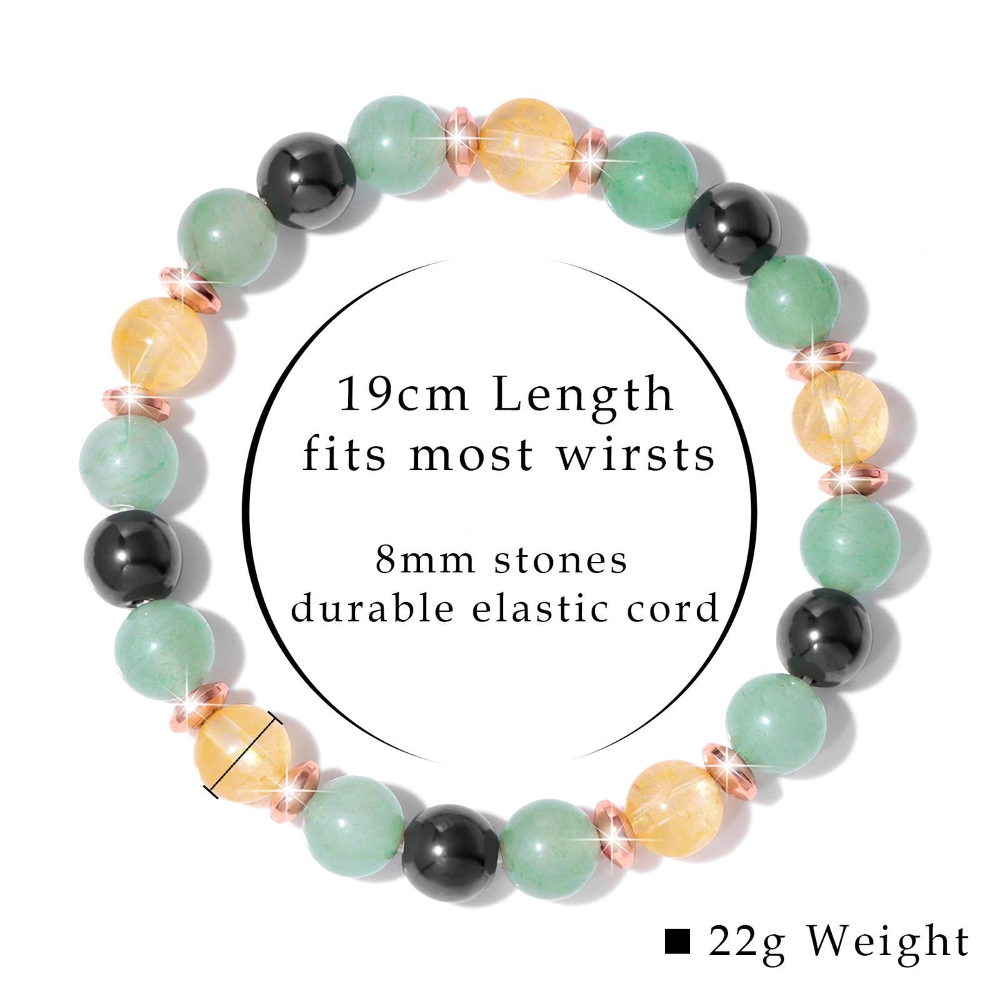 GolbalJew Bracelet for Women Beaded Bracelets Anxiety Healing Crystal Stretch Bracelet Chakra Natural Gemstone Lava Rock Rose Qu