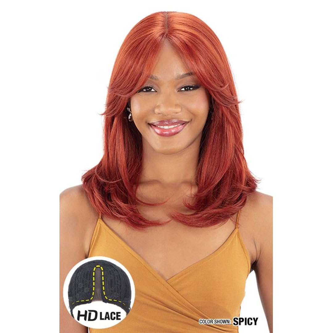 Shake-N-Go Equal Synthetic Curtain Bang Hd Lace Wig - Sage (2 DARKBROWN)