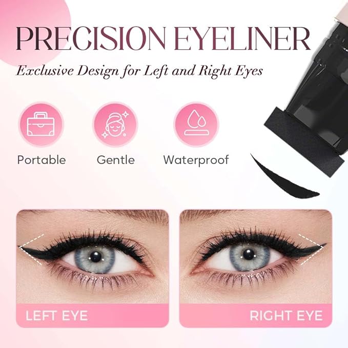 Gel Eyeliner Pencil Set, 2025 New Waterproof Eyeliners, Innovative Design Eyeliner Stamp for Daily Makeup, Quick Shaping Eyeliners Tool for Beginners (Brown)