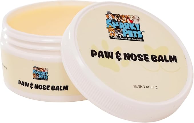 Nose & Paw Balm for Dogs & Cats - Dog Nose Balm, Natural Moisturizer for Crusty & Chapped Noses, Dry Pads - Safe, Unscented, Lickable, Organic Healing Ointment, 2 oz Jar treatment for dogs