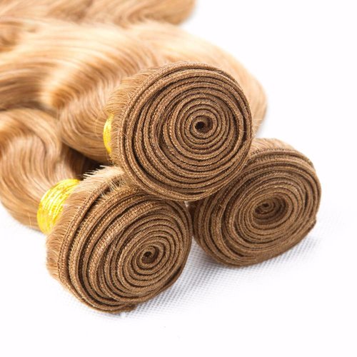 30 30 Inch Honey Blonde Bundles Human Hair Color 27 Body Wave Bundles 8A Peruvian Virgin Remy Double Weft Real 27 Blonde Body Wave Bundle Hair Weave 200g