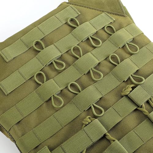 3PCS Green Outdoor Tactical Backpack Elastic Binding Buckle,D-Shaped Climbing Carabiner