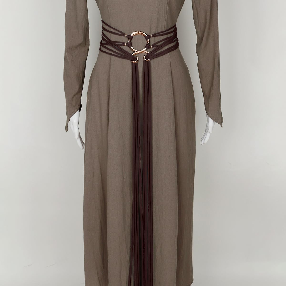 Joukavor Viking Troll Cross Belt Medieval Rope Belt Norse Witch Cosplay for Women (Brown)