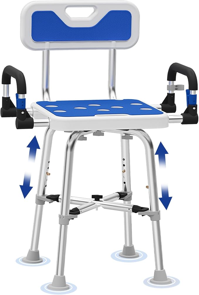 Shower Chair for Seniors Elderly Handicap Disabled Or Bariatric Adults, Heavy Duty 500 Lbs,Bench Seat for Inside Shower St...