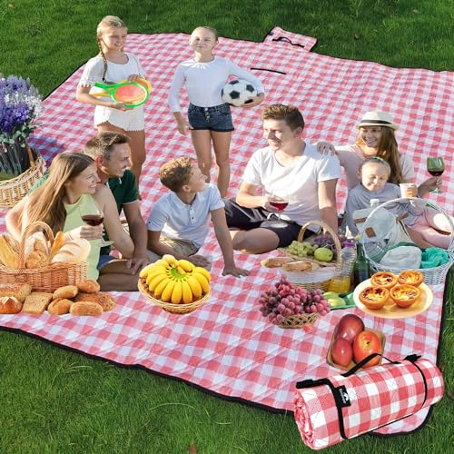 Campsuper Picnic Blankets Machine Washable, 79''x79'' Extra Large Waterproof Foldable Compact Beach Blankets, Oversized XL...