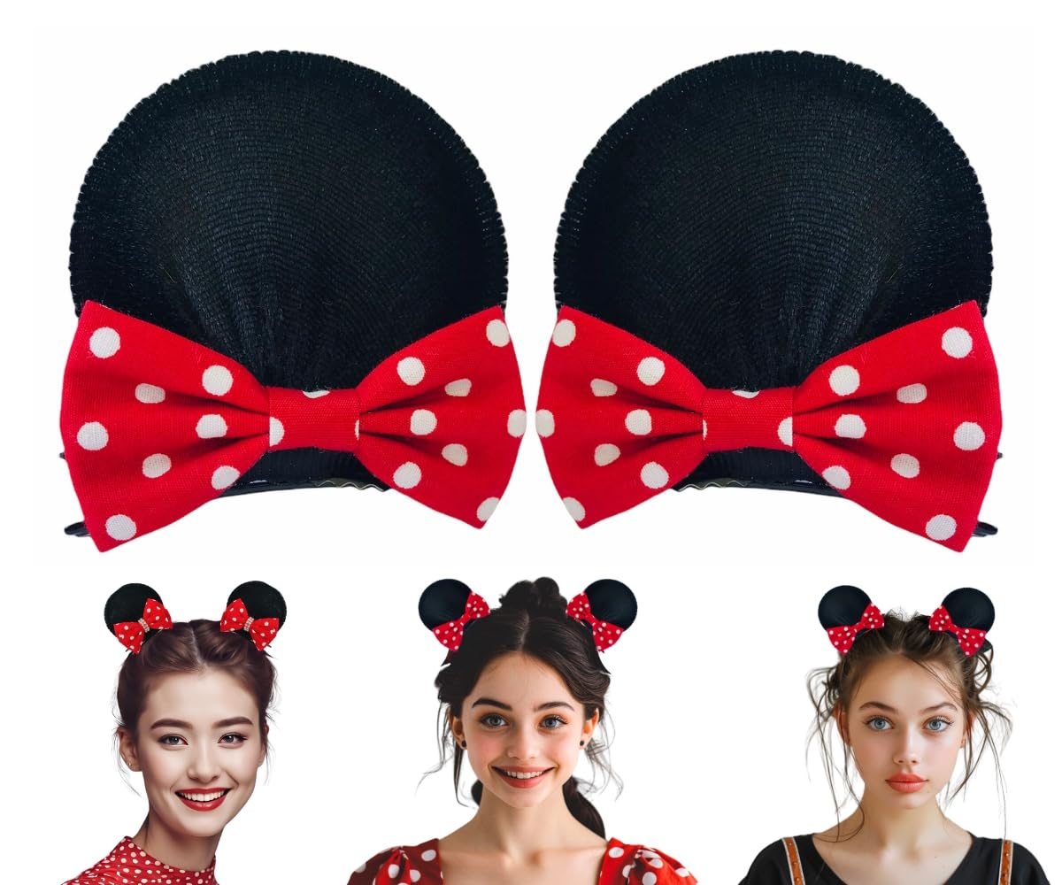 Red Polka Dot Bow Clips for Baby Girls Toddlers Hair Clips Costume Accessory: M3 (MC Clip-L)