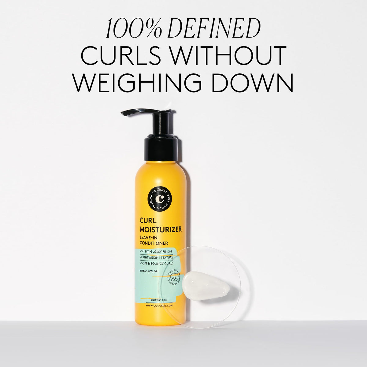 COCUNAT - Curl Moisturizer Leave-in - Curly Hair Gel - Detangles, Defines and Moisturises Curls - Flexible, Shiny and Smooth Cur