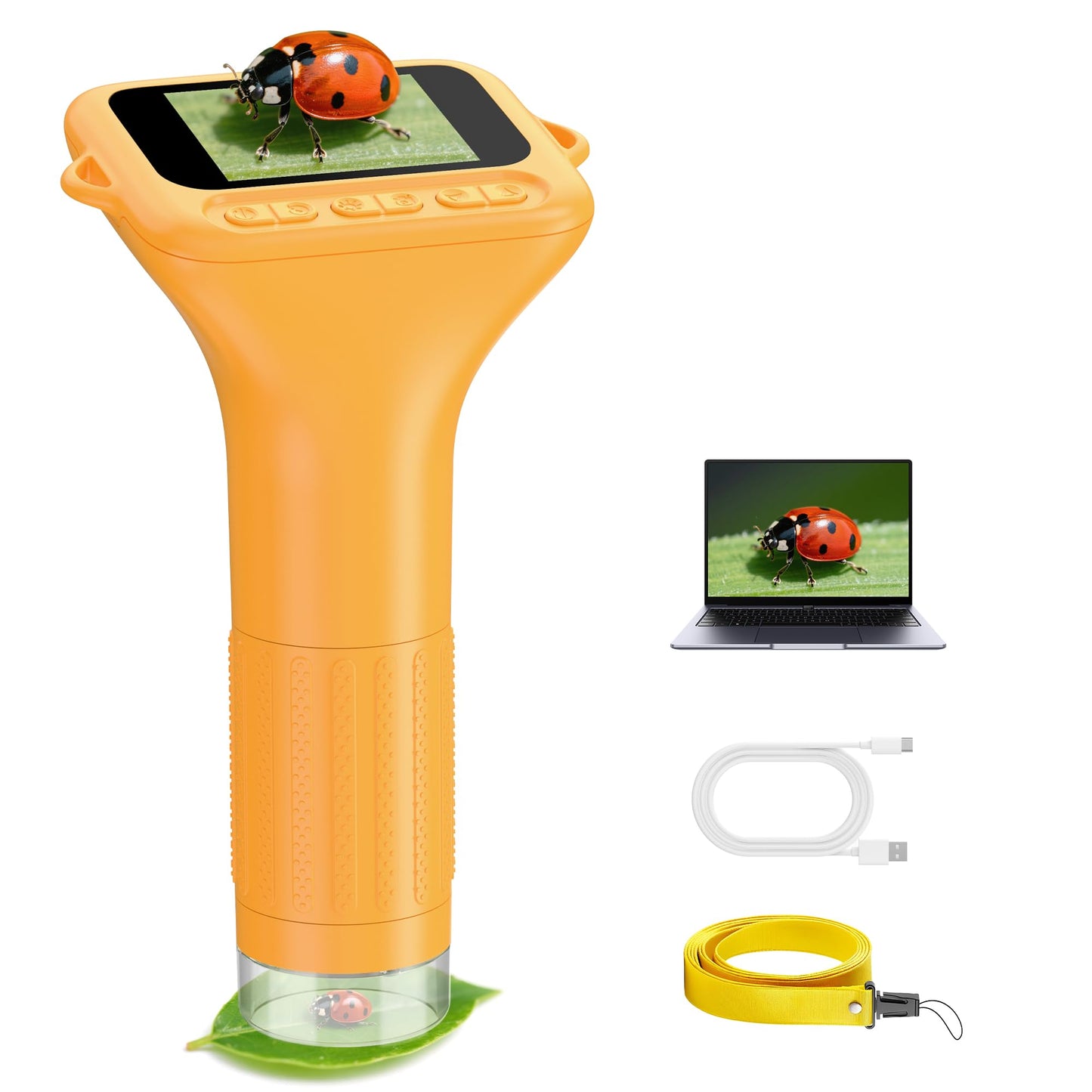 Handheld Microscope for Kids Portable Pocket Digiscope - 2" IPS HD Screen 1000X Digital Microscopes Camera PC Compatible 3-12 Year Old Girl Boy Science Edu Fun Birthday Gifts Toys