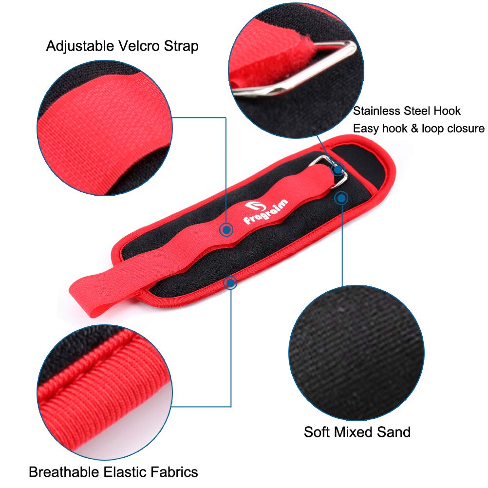 Ankle Weights for Women, Men and Kids - 0.5 LB x 2 Strength Training Wrist/Leg/Arm Weight with Adjustable Strap for Jogging, Gymnastics, Aerobics, Physical Therapy (Red)
