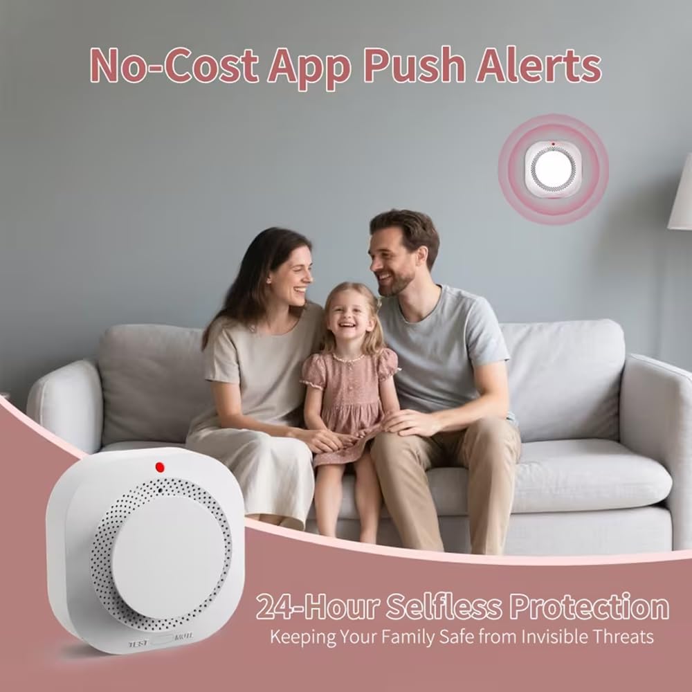 Photoelectric Smoke Detector Fire Alarm, Battery Operated, Smoke Alarm with Test Button & Low Battery Signal, LED Warning Light, 85-Decibel Alarm Sound, Easy Installation for Living Rooms and Bedrooms