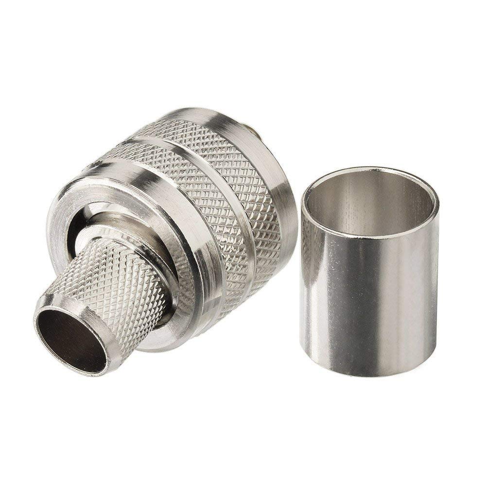 Wlaniot Pl-259 Connectors Crimp Pl 259 Uhf Male Plug Rf Coaxial Connector For Lmr400 9913 Rg214 Rg213 Coax Cable 5Pcs