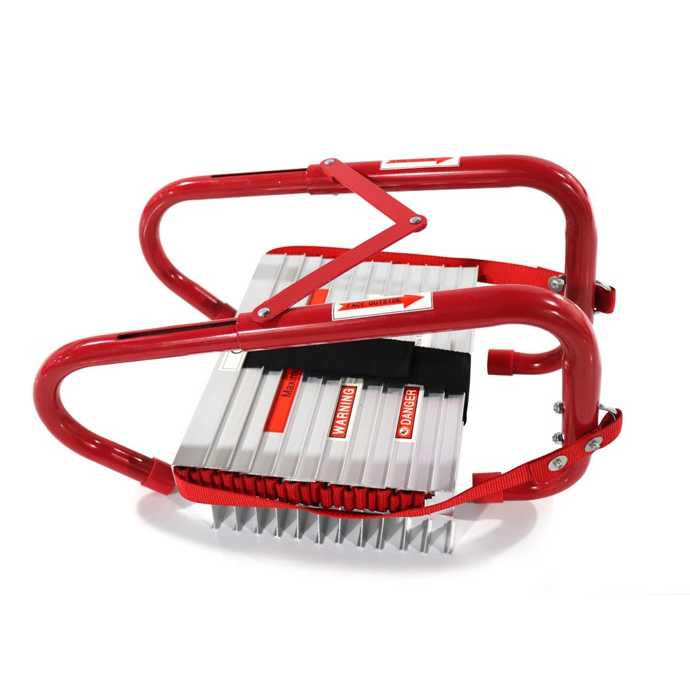 Fire Escape Ladder 5&6 Story Portable Emergency Escape Ladder 50ft with Anti-Slip Rungs
