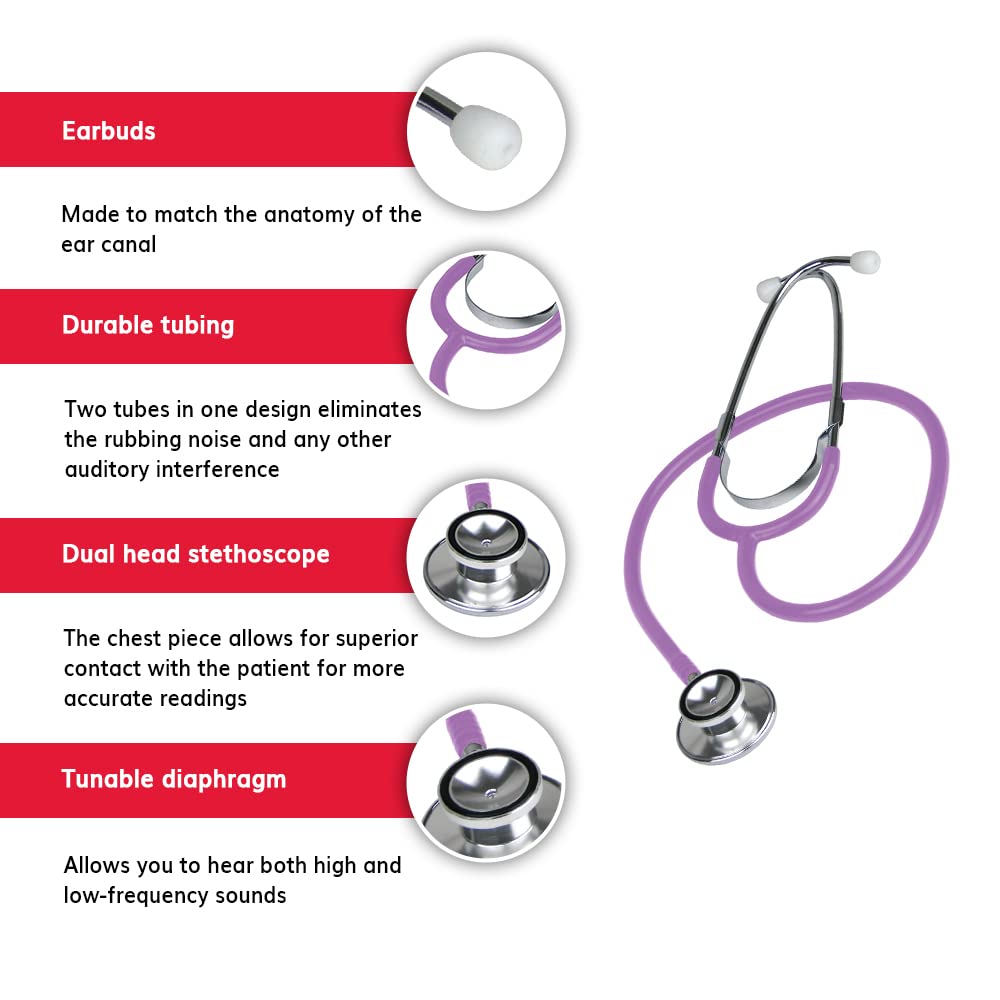 Ever Ready First Aid Dual Head Stethoscope - Lavender