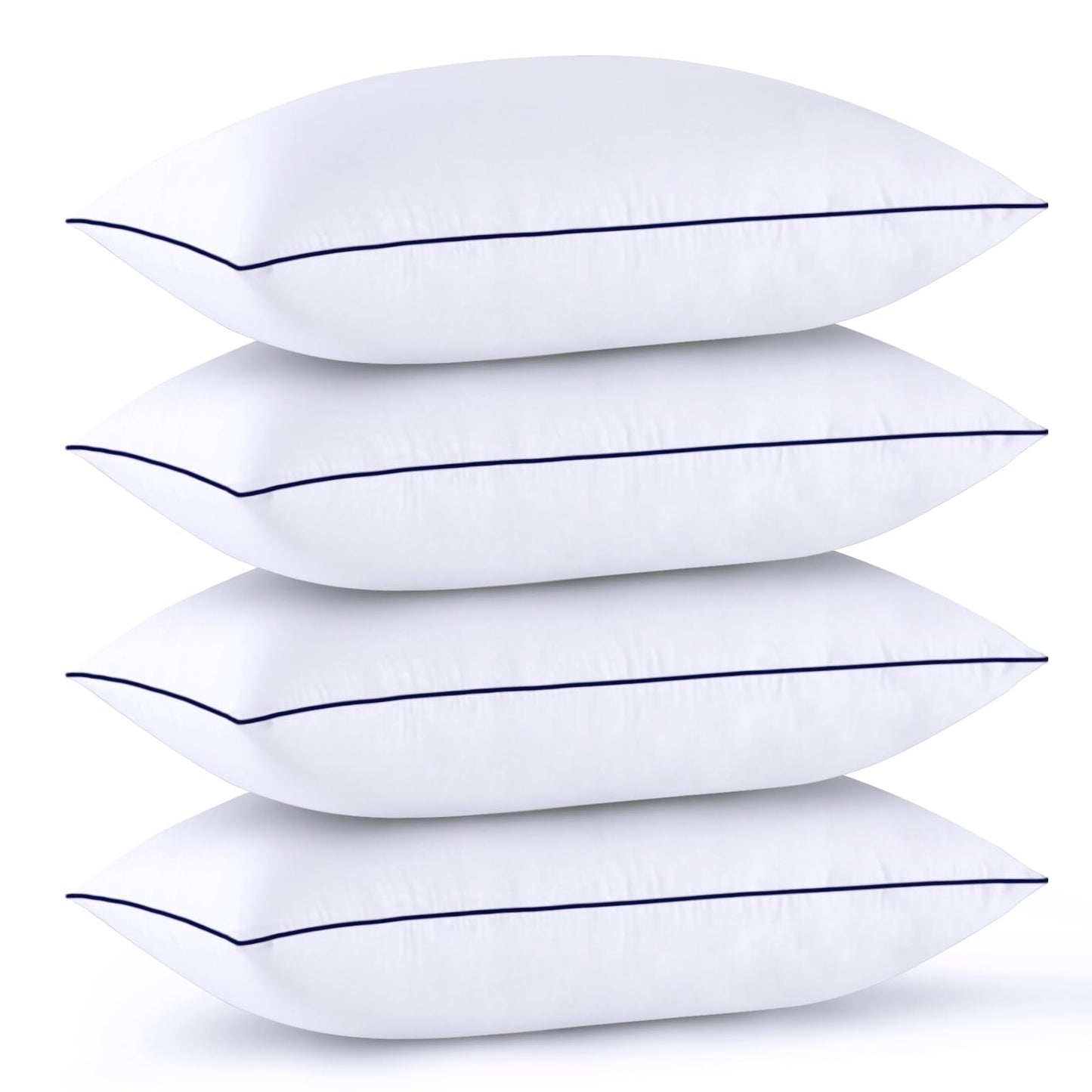 GOHOME Pillows Queen Size Set of 4 - Bed Pillows for Sleeping 4 Pack, Cooling Supportive Hotel Pillows with Premium Soft Down Alternative Fill for Side Stomach and Back Sleepers