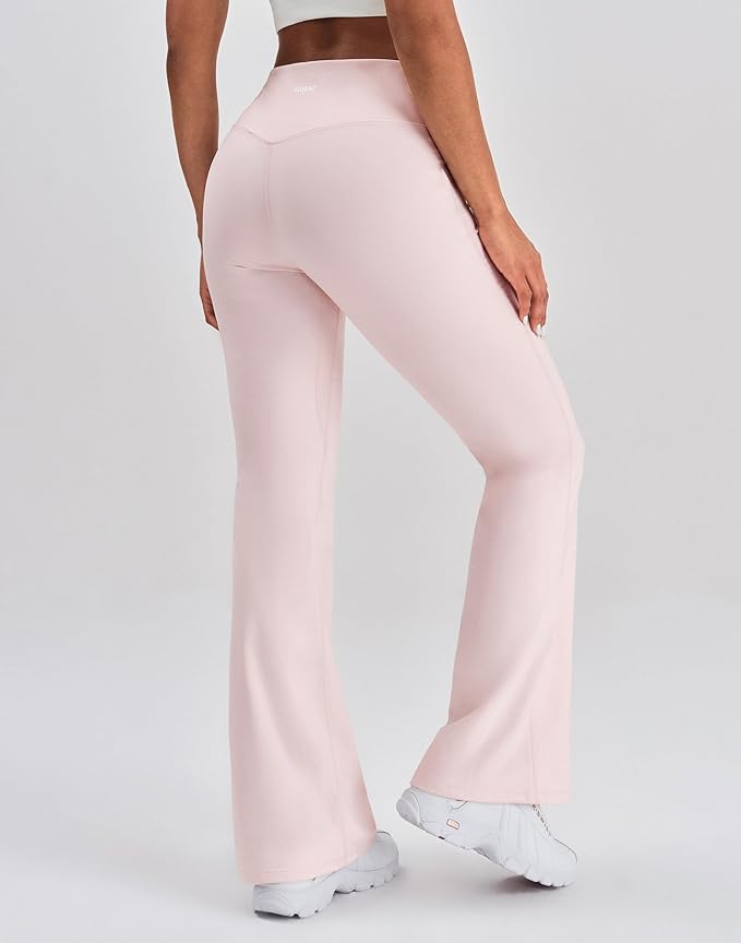 K-Swiss Flare Leggings for Women 32" - High Waist Wide Leg Bell Bottom Bootcut Yoga Pants for Casual Lounge