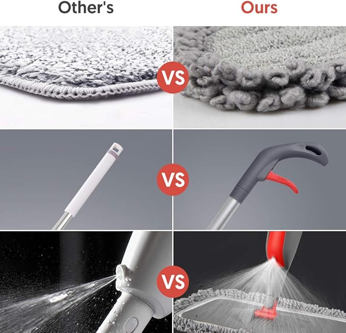 Spray Mops for Hardwood Floors Cleaning: MEXERRIS Falt Mop with 3 Microfiber Pads for Swiffer Powermop - Wet Dust Floor Mop with Sprayer Home Commercial Use for Wood Laminate Wood Tile Vinyl