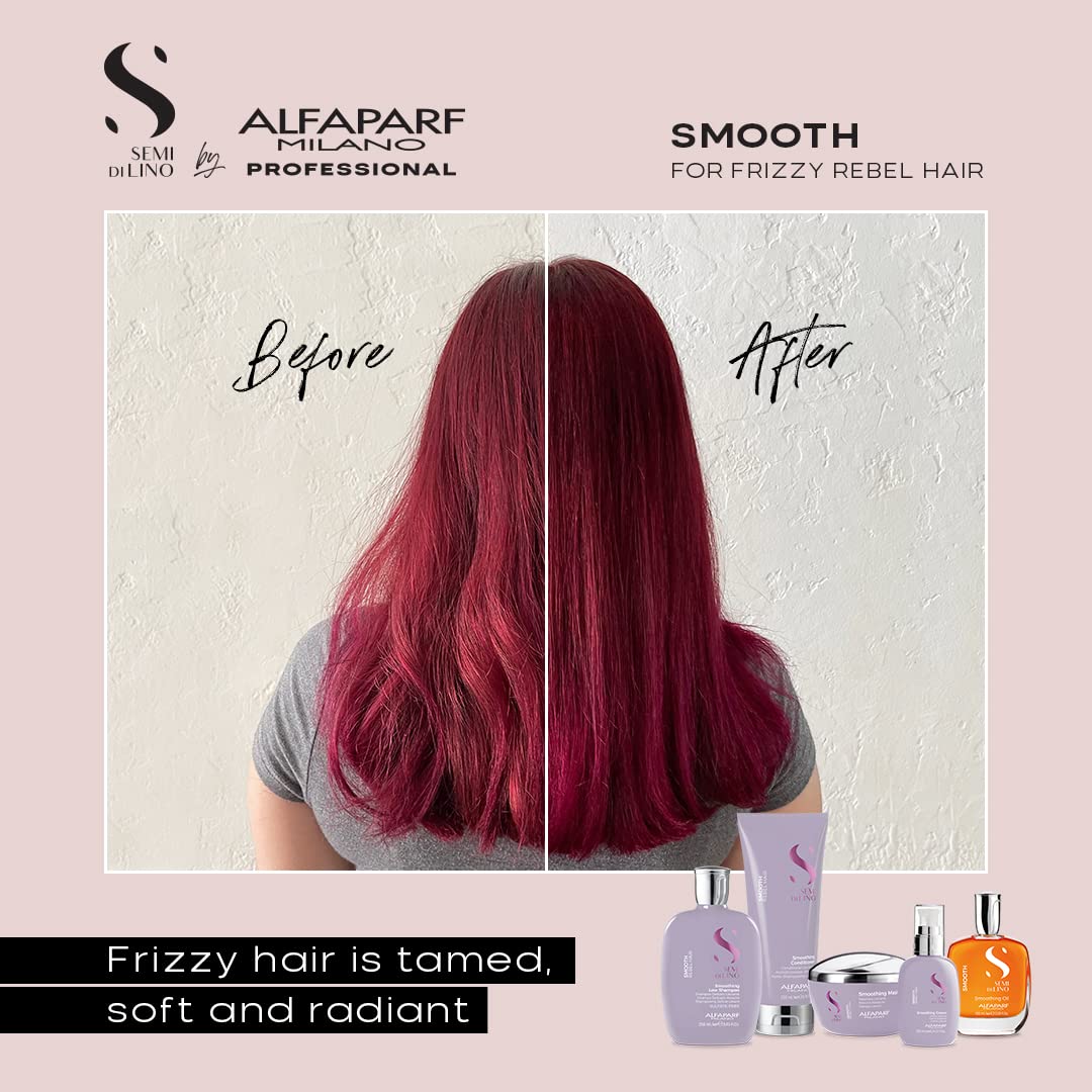 Alfaparf Milano Semi Di Lino Smoothing Hair Mask - Hair Straightening Treatment for Frizz Control & Lasting Shine - Lightweight,