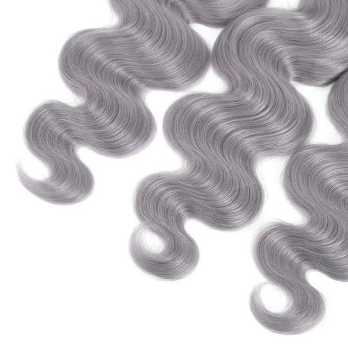Grey Human Hair Bundles Gray Body Wave Bundle Silver Human Hair 3 Bundles 20 22 24 inch Brazilian Remy Gray Bundle 300g