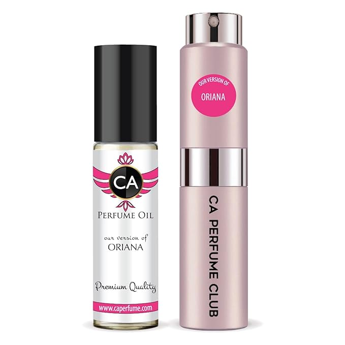 CA Perfume Duo Impression of Oriana For Women Perfume Layering Set Long Lasting Travel Size EDP + Body Oil Roll-On Bottle 0.27 Fl Oz+0.33 Fl Oz