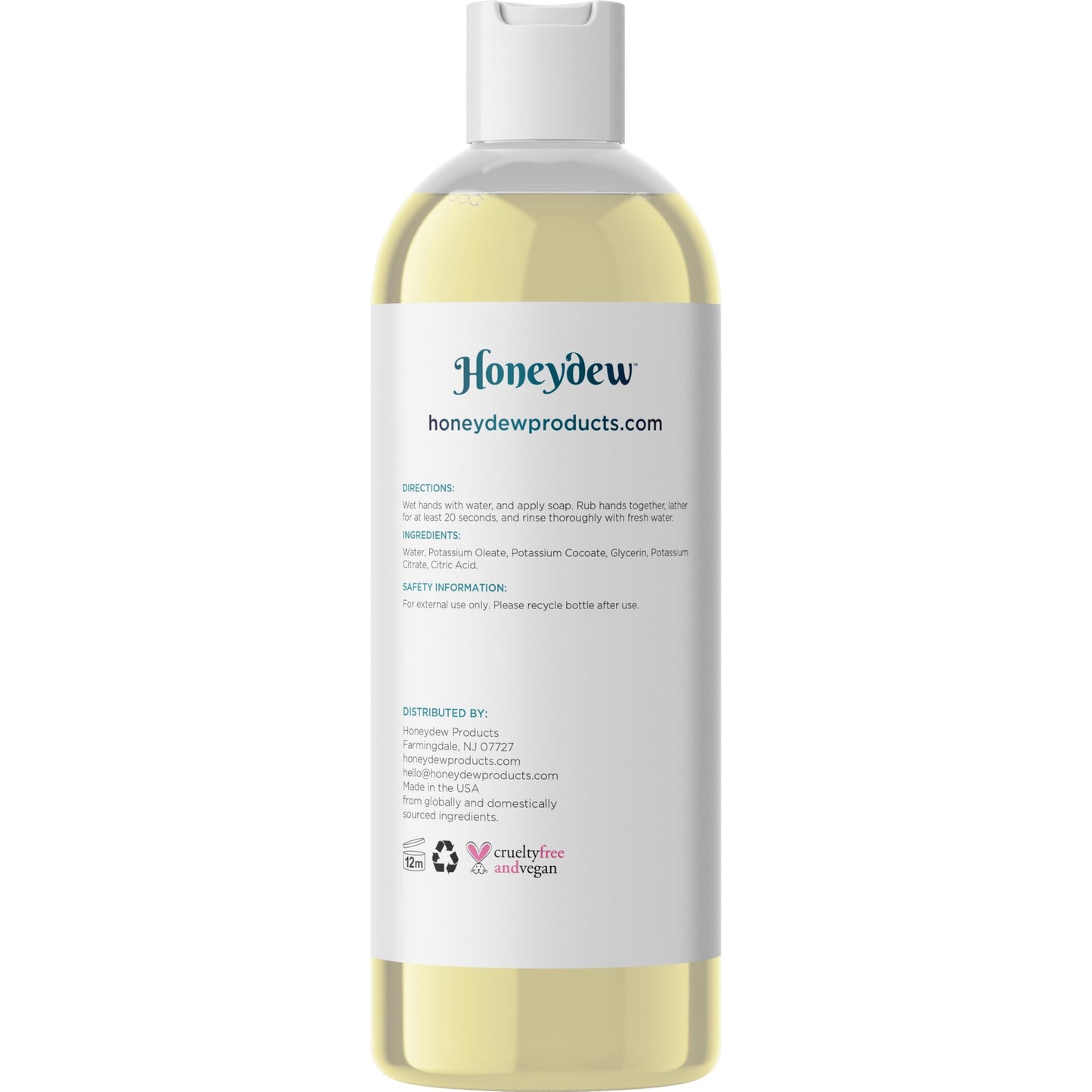 Castile Soap Liquid Unscented Cleanser - Liquid Castile Soap for Dry Sensitive Skin Care Routine and All Purpose Cleaner with Hy