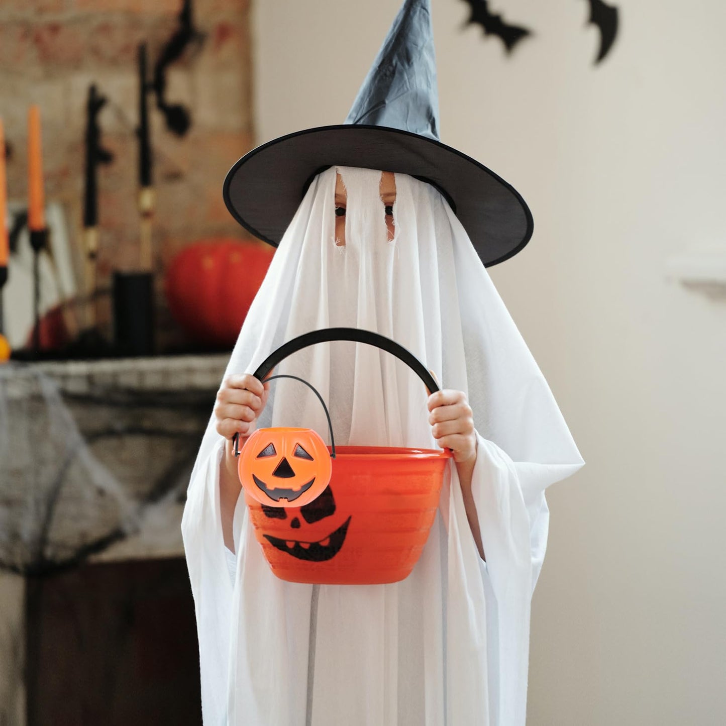Ipetboom Halloween Candy Bucket, 8pcs Small Halloween Pumpkin Bucket Treat Holder Pail Water Containier Party Candle Holder |3.35 x 2.17 x 1.77 inches