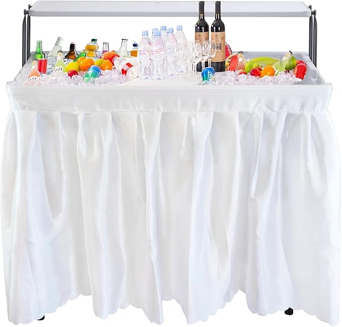 Nice C 4 ft Folding Ice Cooler Table, Party Cooler, Grazing Table, Tables with Drain, Party Tables, with Matching Skirt, S...