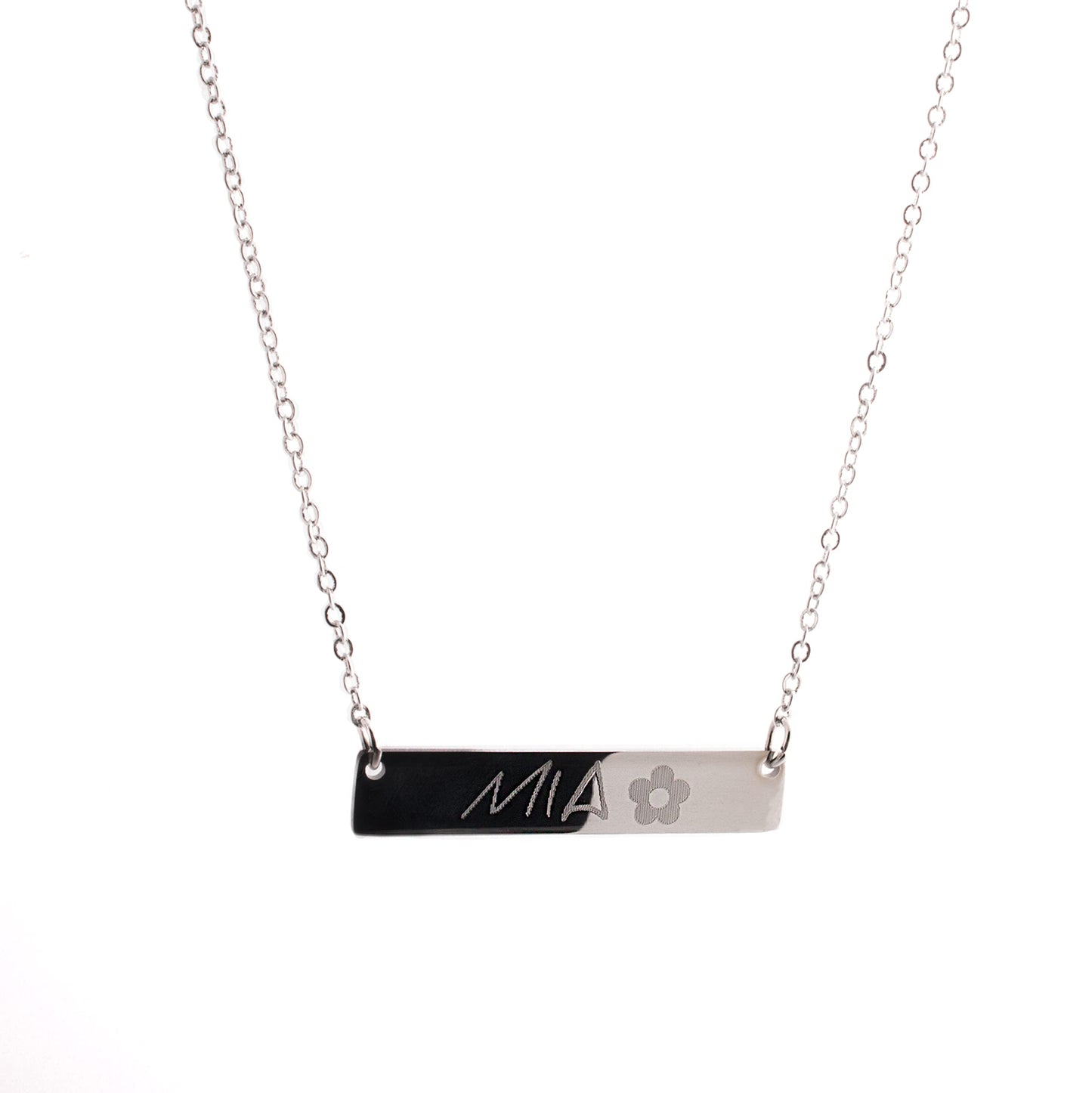 Custom Name Bar Necklace Dainty Handmade Necklace Machine Engraved Personalized Gift Wedding, Birthday Graduation Day