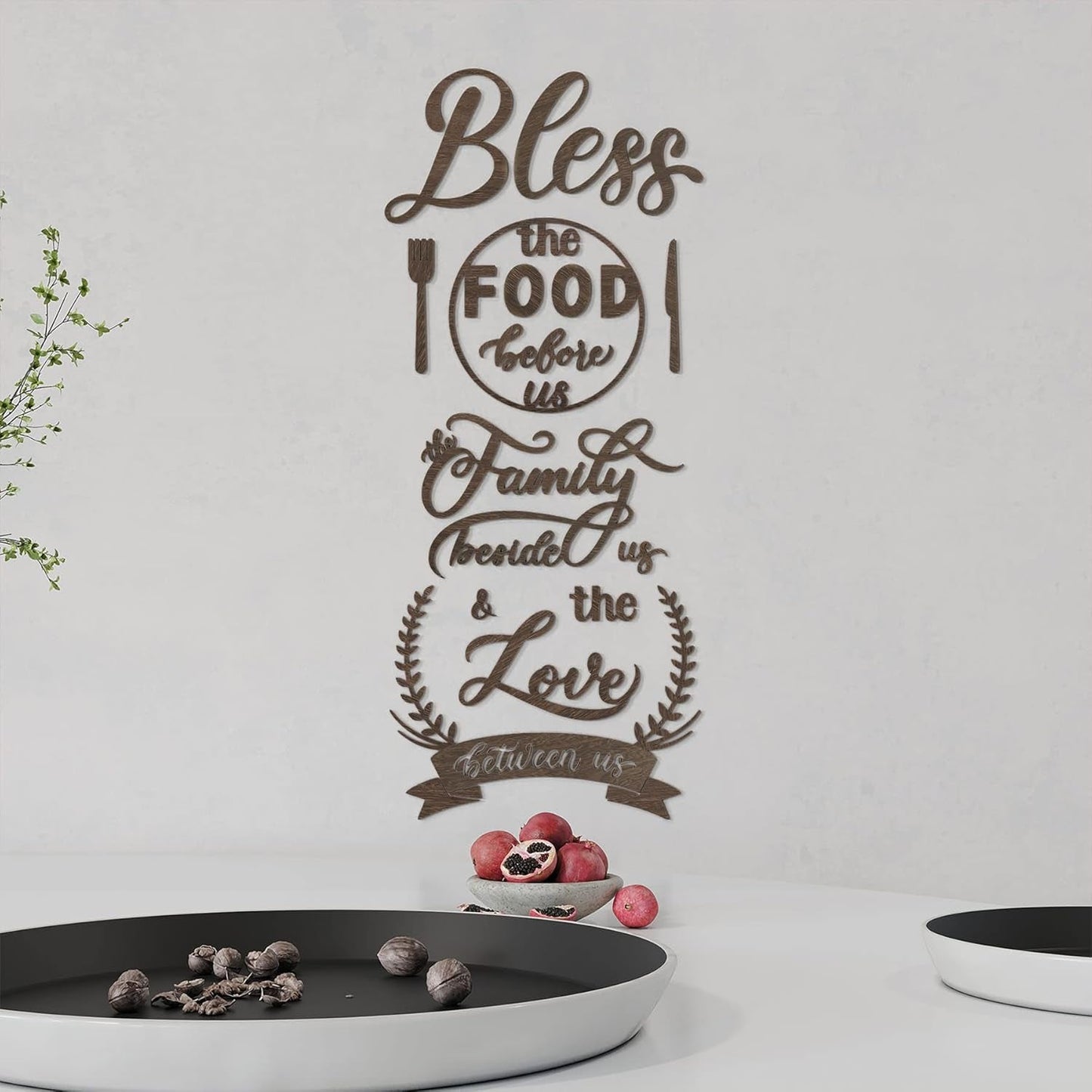 Wood Farmhouse Kitchen Wall Decor Decorations Dining Room Wall Decor Kitchen Signs Quotes Bless the Food Modern Farmhouse Style 129