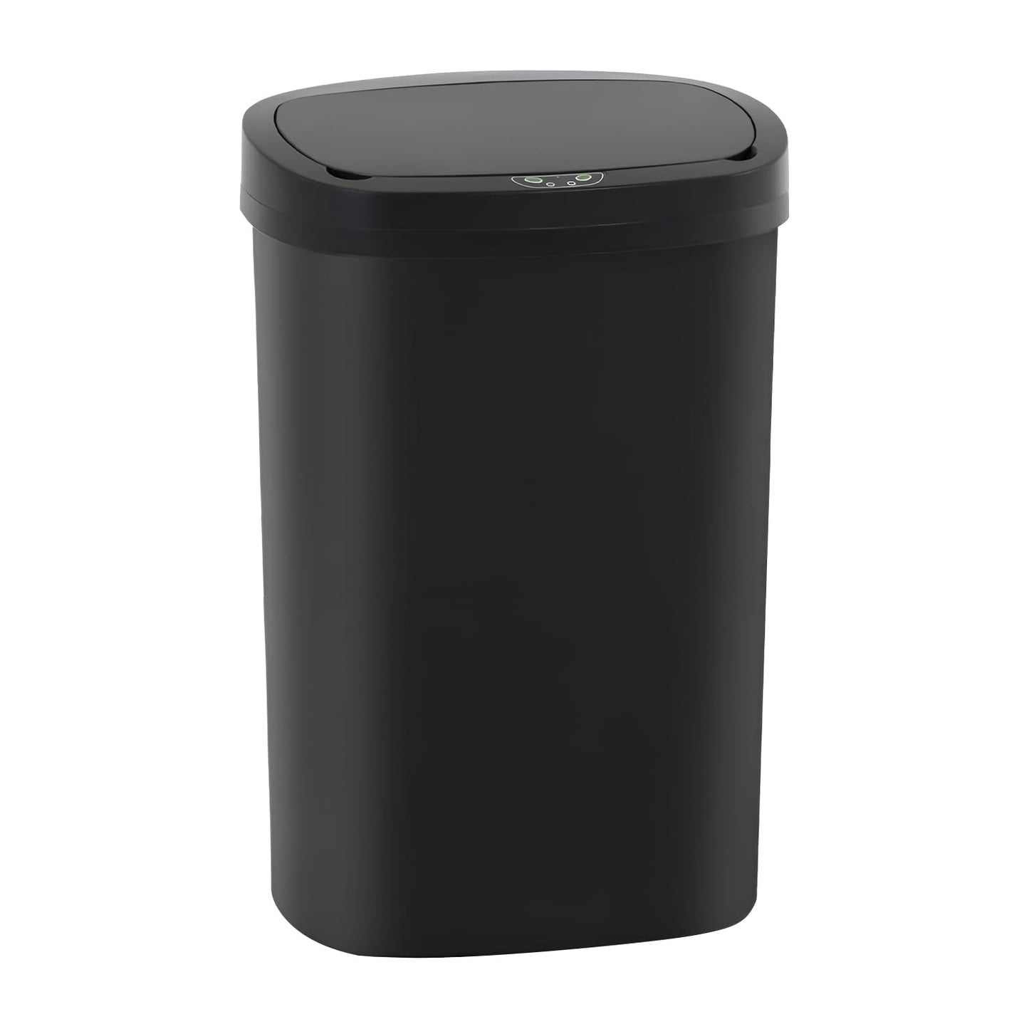 | 13 Gallon Trash Can with Lid | Automatic Touchless Garbage Can | Odor Control | Modern Oval Design | Easy to Clean | Plastic | Black | Fits Any Kitchen, Bathroom, Office or Home