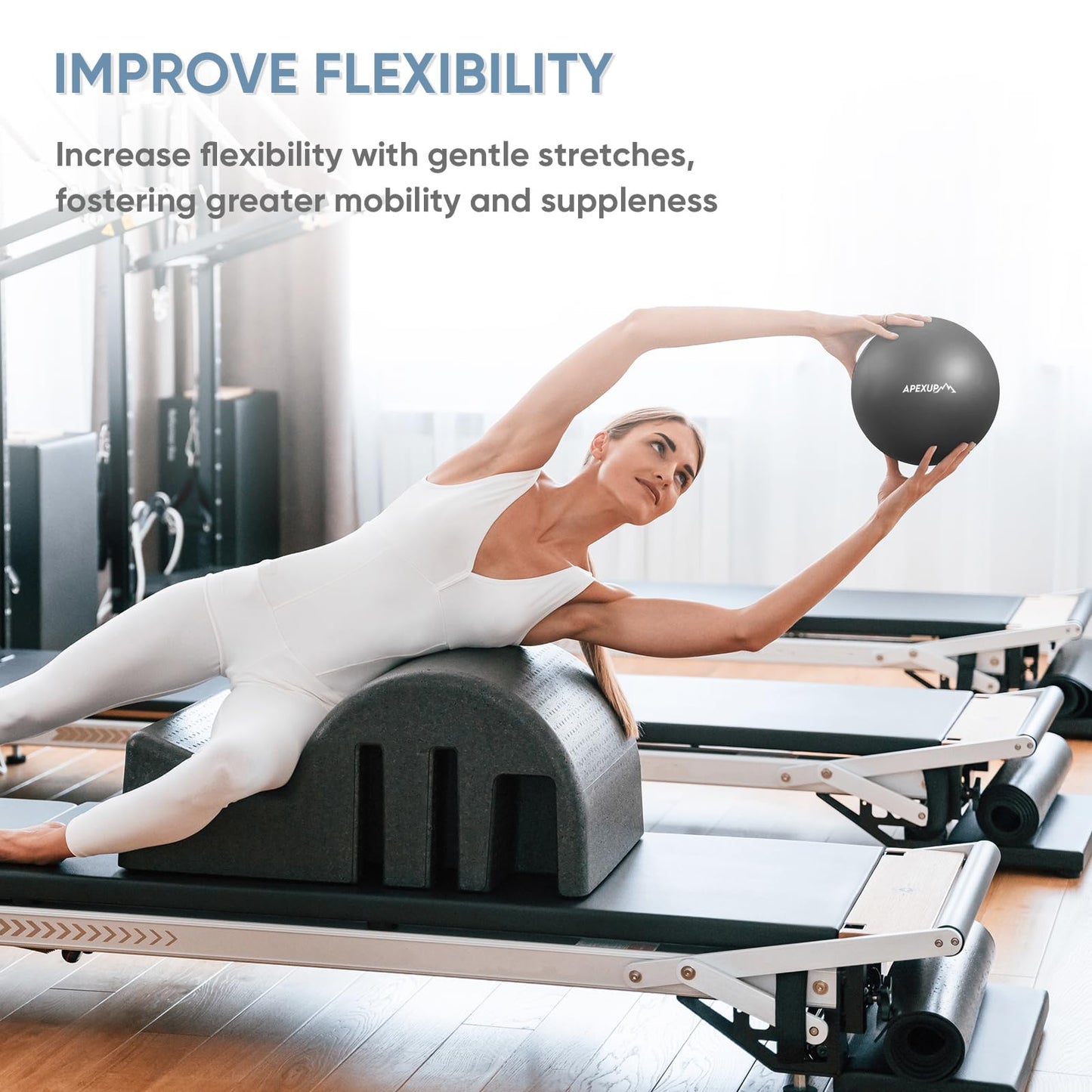 APEXUP Yoga Ball Exercise Ball, Heavy Duty Pilates Ball for Fitness, Balance, Core Workout, Physical Therapy (XXS (9") 23cm, Black)