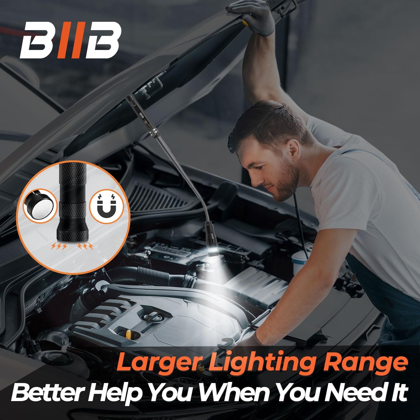 BIIB Stocking Stuffers for Men, Gifts for Men LED Telescoping Magnetic Pickup Tools, Mens Gifts for Christmas, Gifts for Dad Him Boyfriend, White Elephant Gifts, Dad Gifts for Mens Who Have Everything